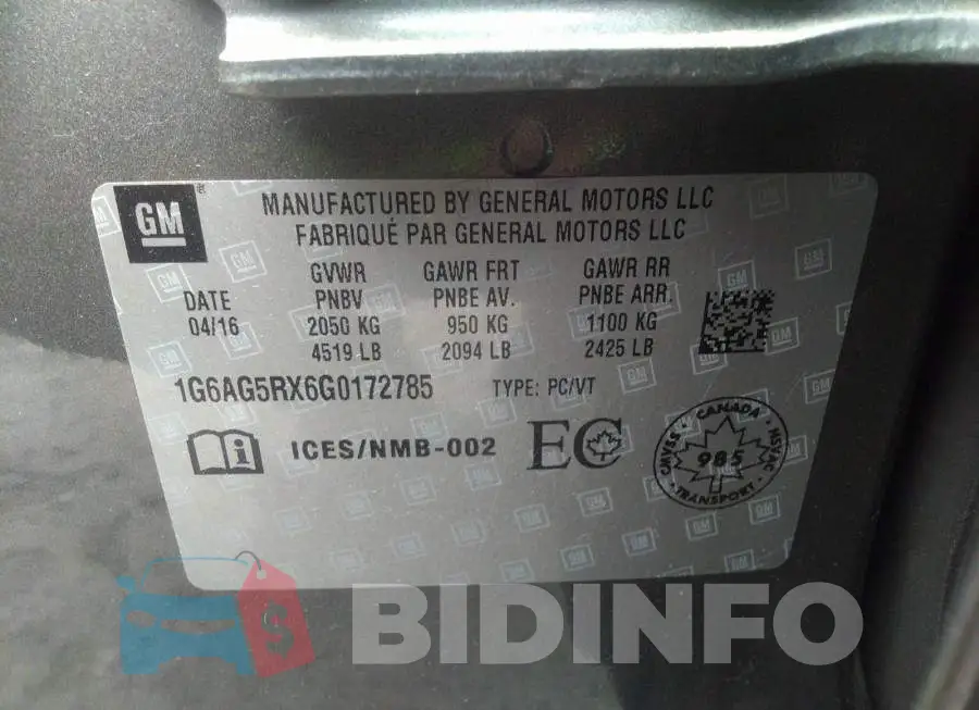 1G6AG5RX6G0172785 Photo# 9