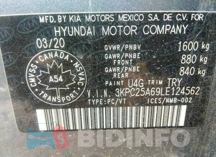 3KPC25A69LE124562 Photo# 9