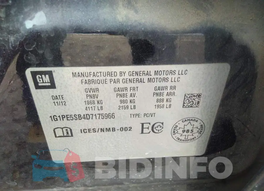 1G1PE5SB4D7175966 Photo# 9