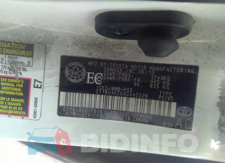 2T1BU4EE6AC442328 Photo# 9