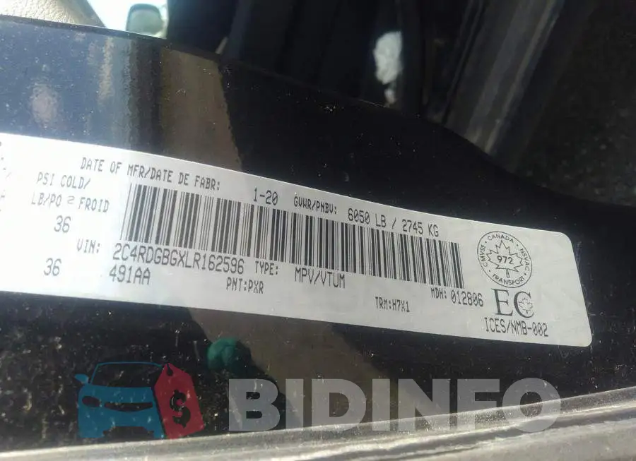 2C4RDGBGXLR162596 Photo# 9