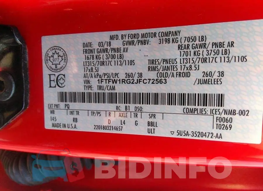 1FTFW1RG2JFC72563 Photo# 9