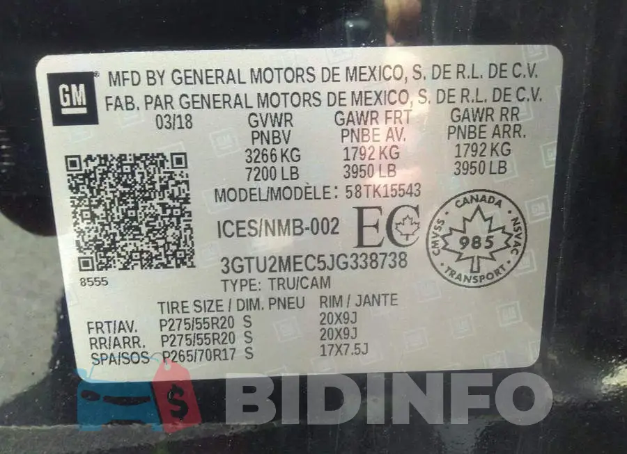 3GTU2MEC5JG338738 Photo# 9