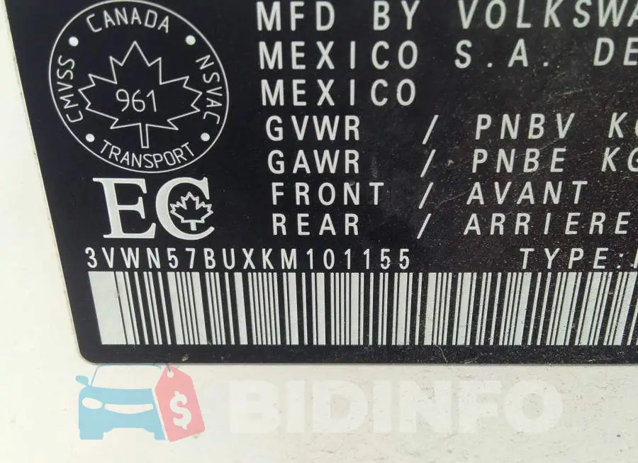 3VWN57BUXKM101155 Photo# 9