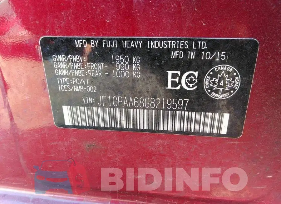 JF1GPAA68G8219597 Photo# 9