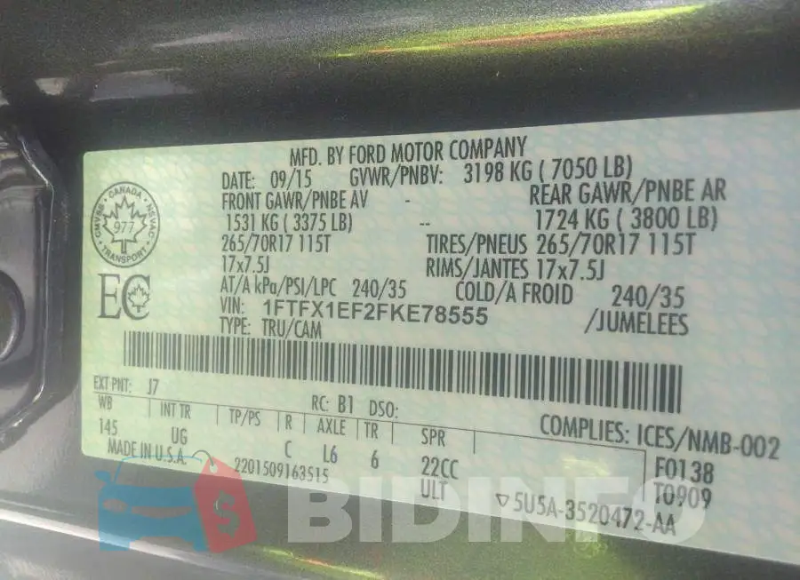1FTFX1EF2FKE78555 Photo# 9