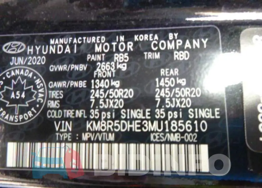KM8R5DHE3MU185610 Photo# 9