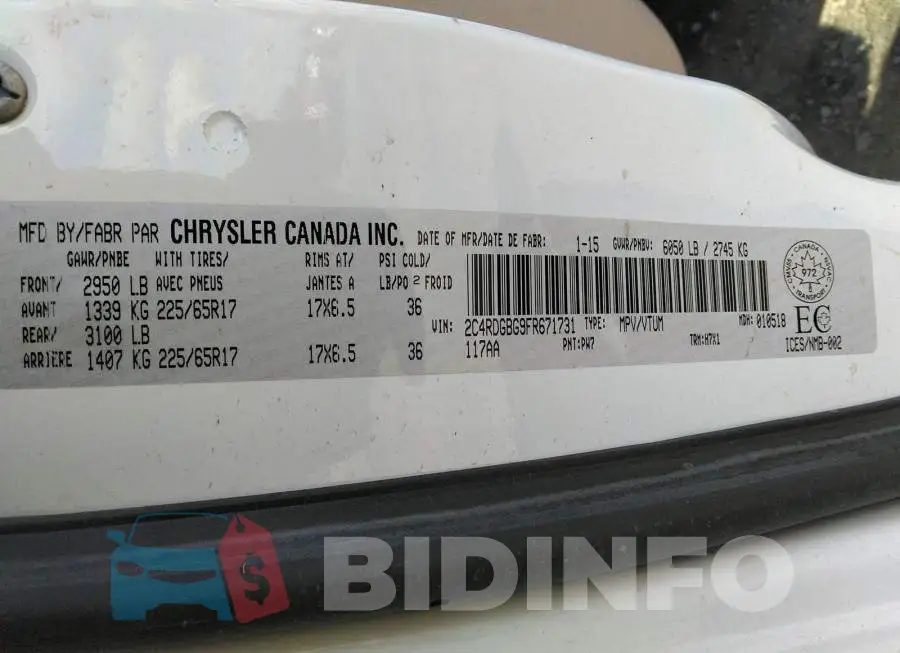 2C4RDGBG9FR671731 Photo# 9