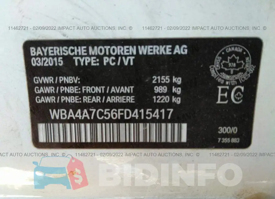 WBA4A7C56FD415417 Photo# 9