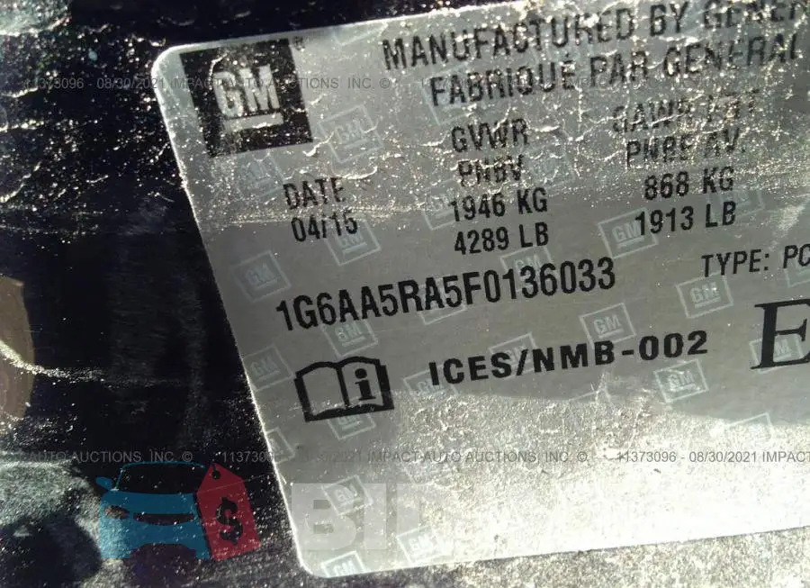 1G6AA5RA5F0136033 Photo# 9