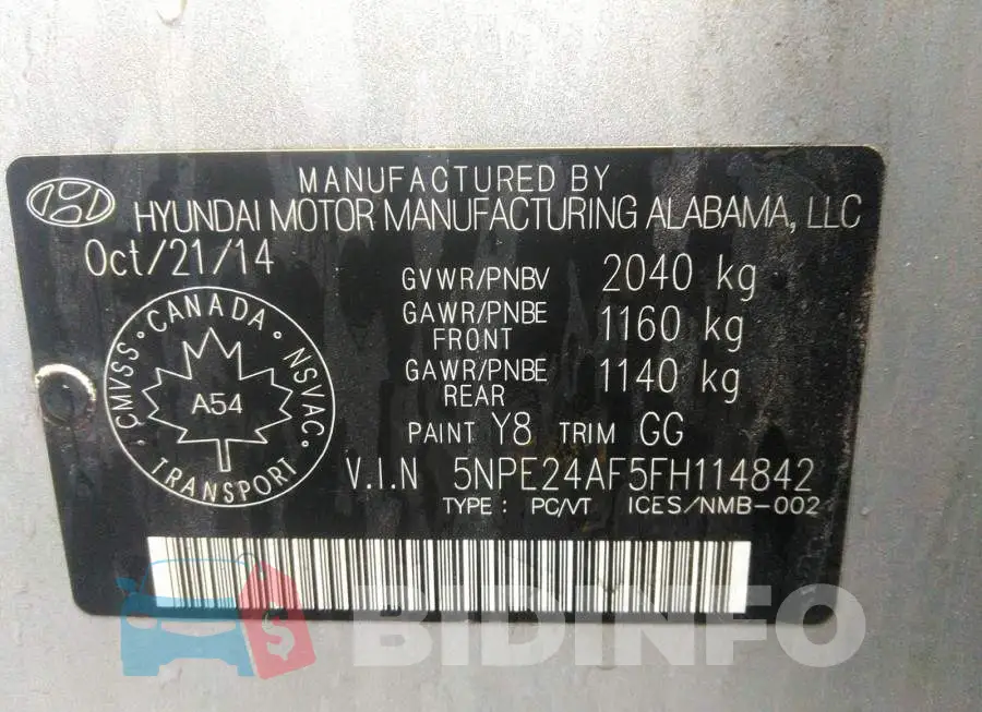 5NPE24AF5FH114842 Photo# 9