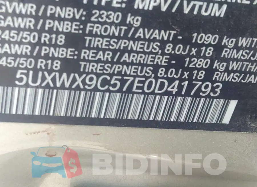 5UXWX9C57E0D41793 Photo# 9