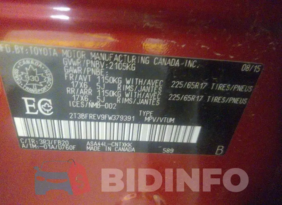 2T3BFREV9FW379391 Photo# 9