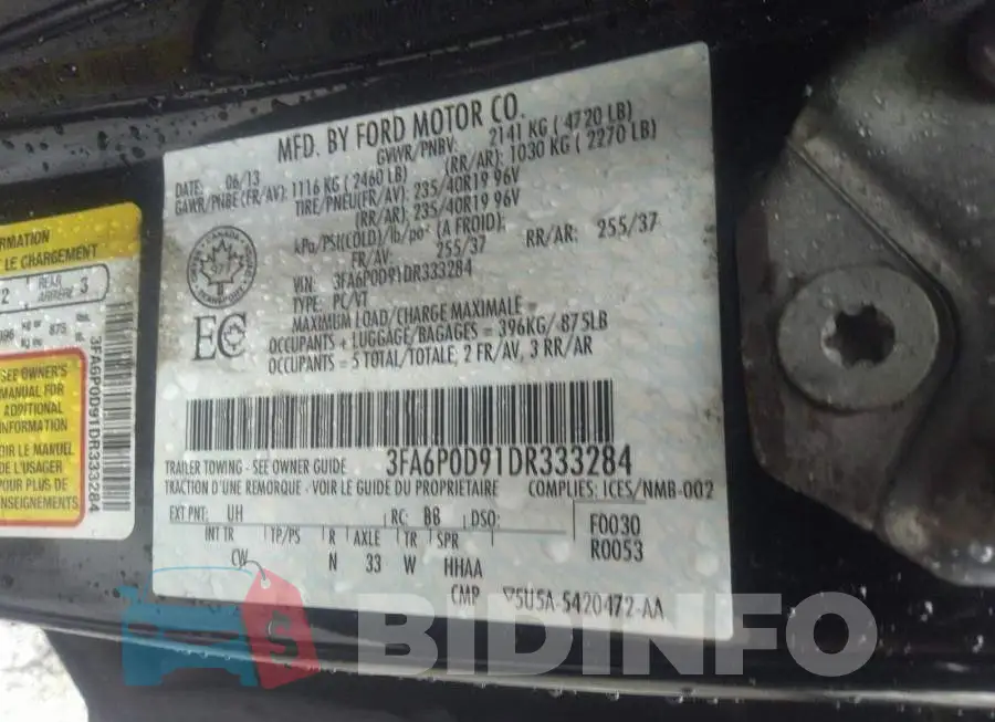 3FA6P0D91DR333284 Photo# 9