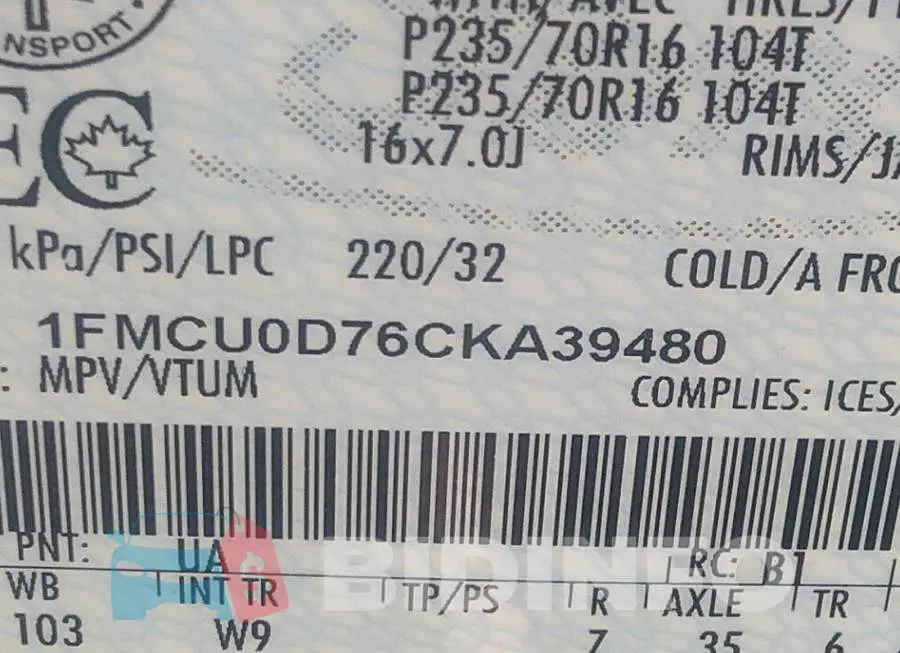 1FMCU0D76CKA39480 Photo# 9