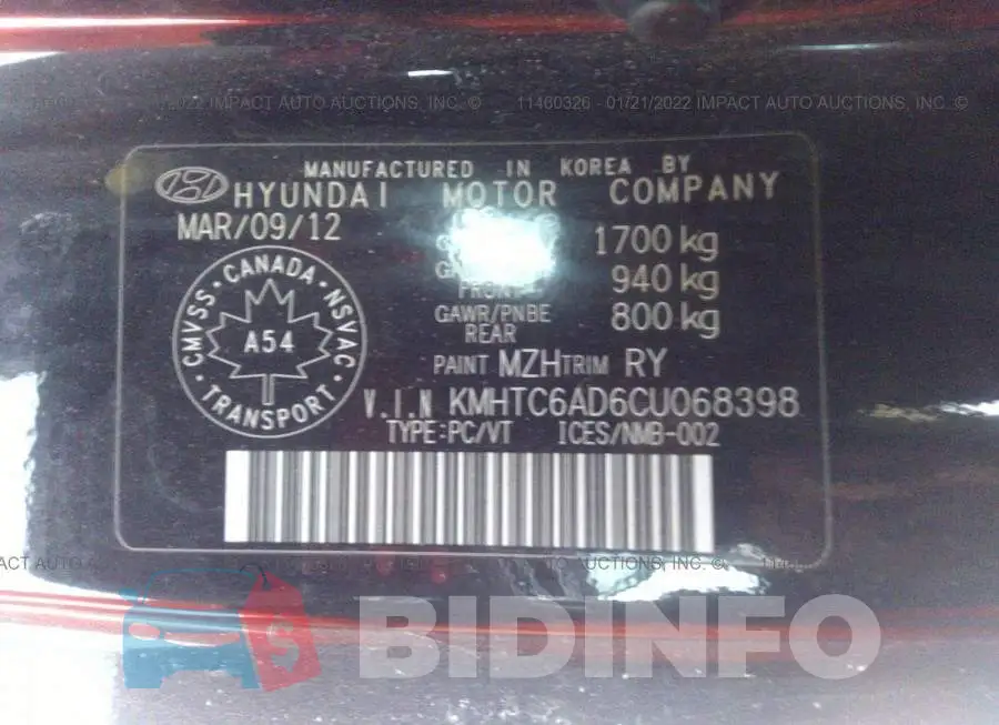 KMHTC6AD6CU068398 Photo# 9