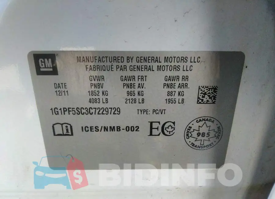 1G1PF5SC3C7229729 Photo# 9