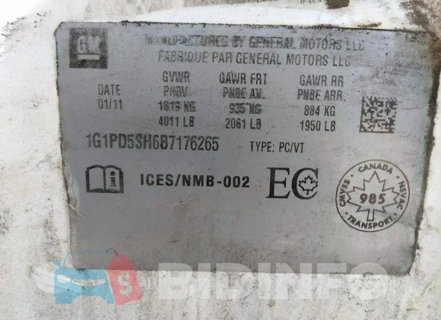1G1PD5SH6B7176265 Photo# 9