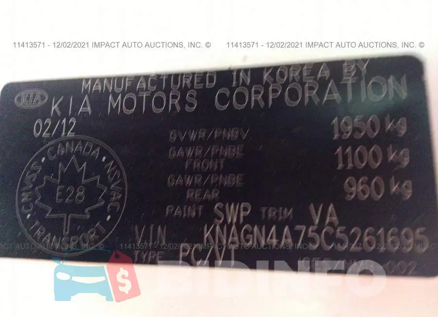 KNAGN4A75C5261695 Photo# 9