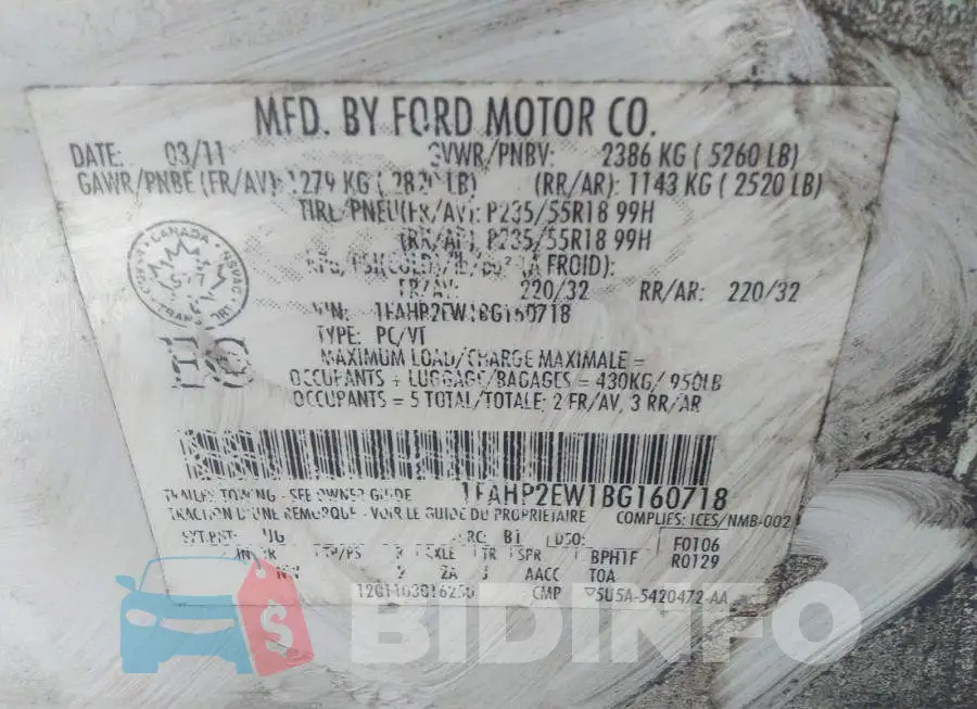 1FAHP2EW1BG160718 Photo# 9