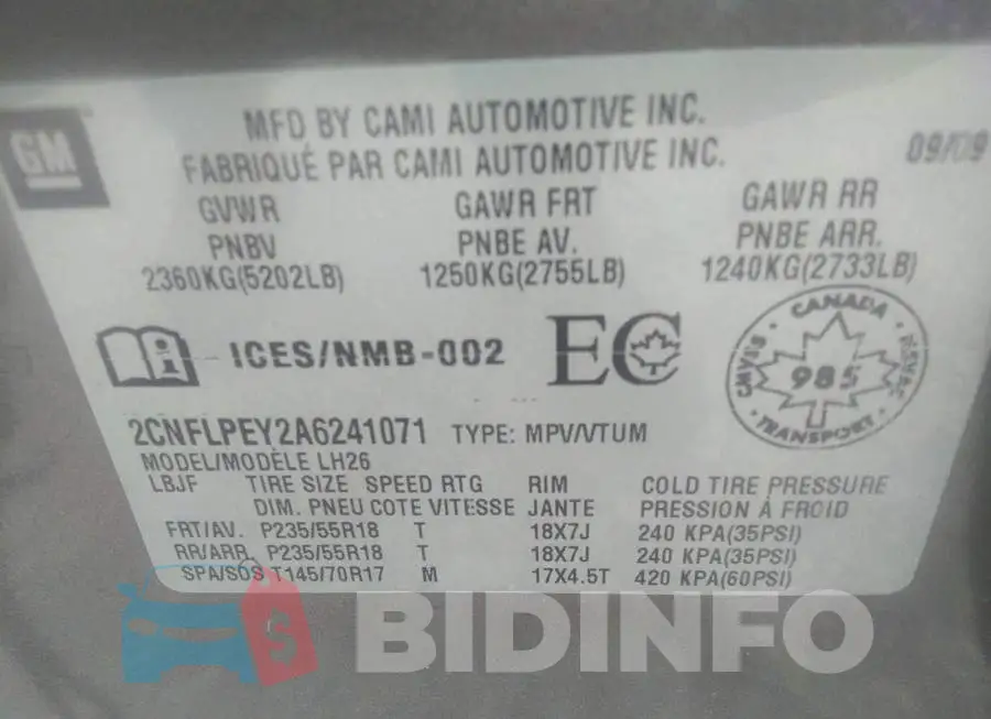 2CNFLPEY2A6241071 Photo# 9