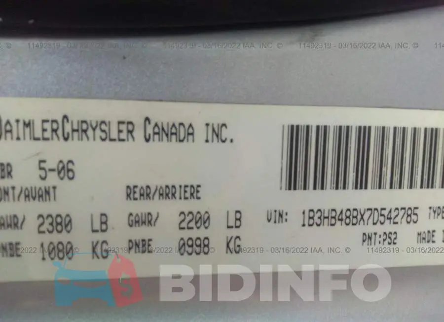 1B3HB48BX7D542785 Photo# 9
