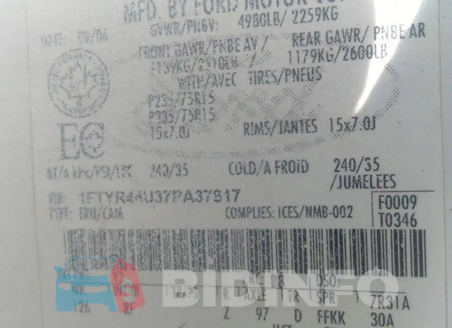 1FTYR44U37PA37817 Photo# 9