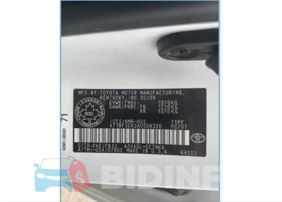 4T1BF3EK2AU508320 Photo# 6