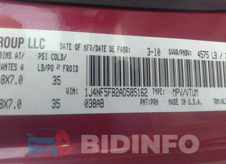 1J4NF5FB2AD585162 Photo# 9