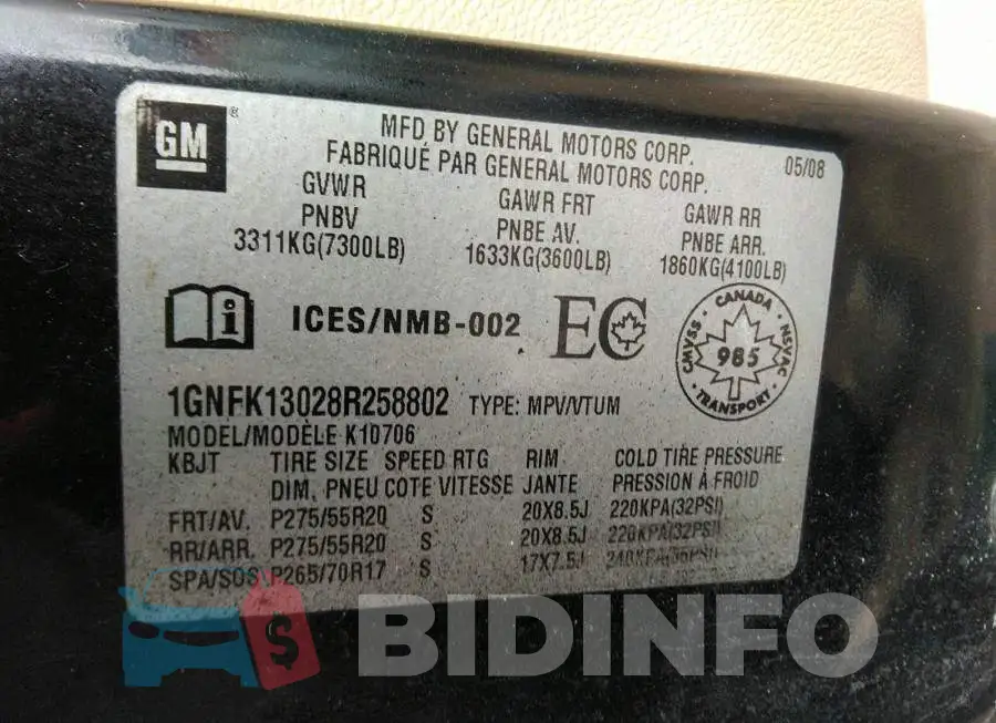 1GNFK13028R258802 Photo# 9
