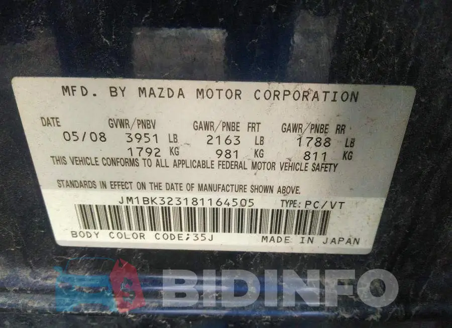 JM1BK323181164505 Photo# 9