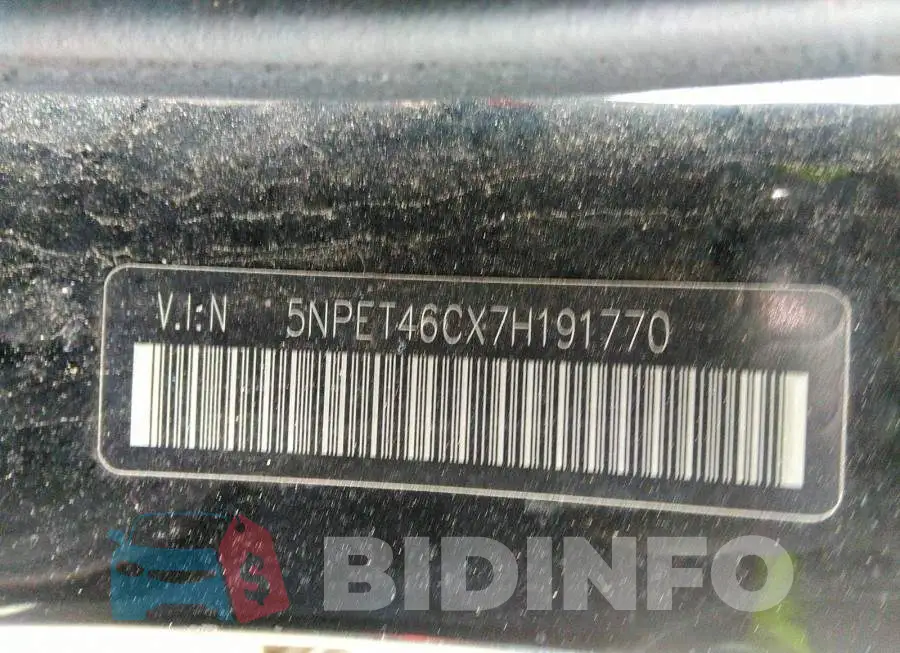 5NPET46CX7H191770 Photo# 9