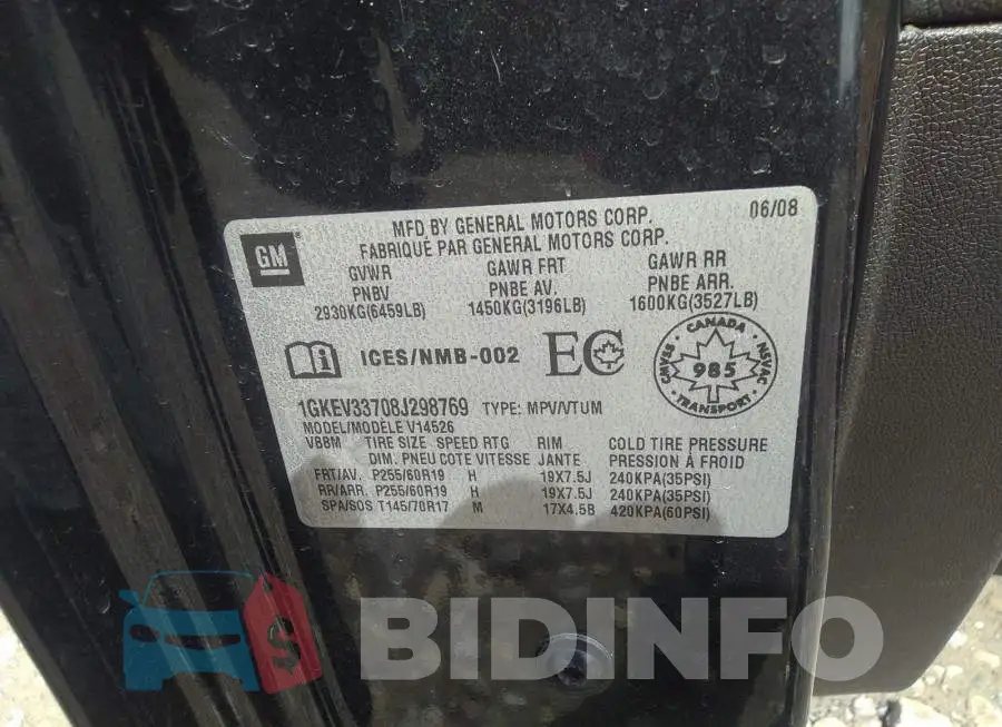 1GKEV33708J298769 Photo# 9