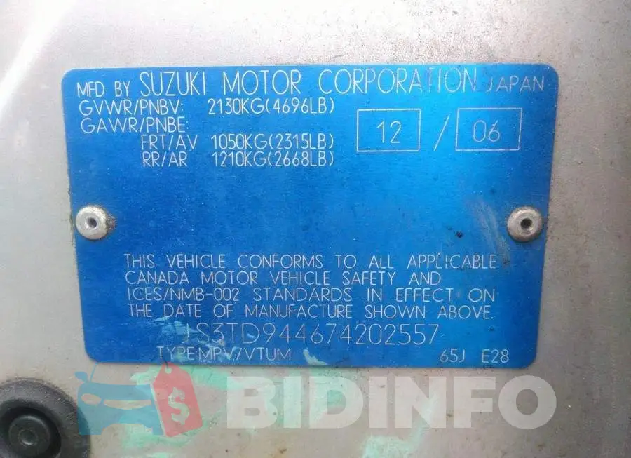 JS3TD944674202557 Photo# 9
