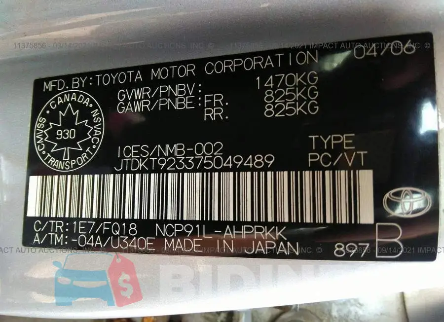 JTDKT923375049489 Photo# 9