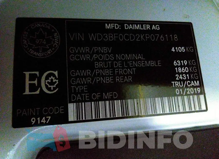 WD3BF0CD2KP076118 Photo# 9
