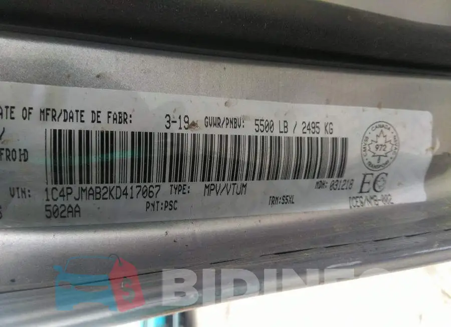 1C4PJMAB2KD417067 Photo# 9