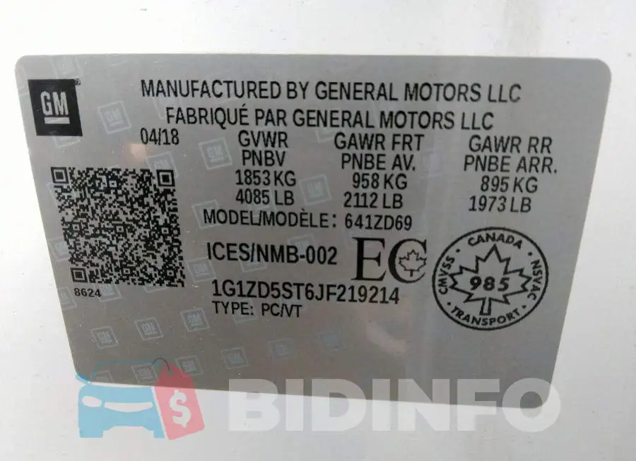 1G1ZD5ST6JF219214 Photo# 9
