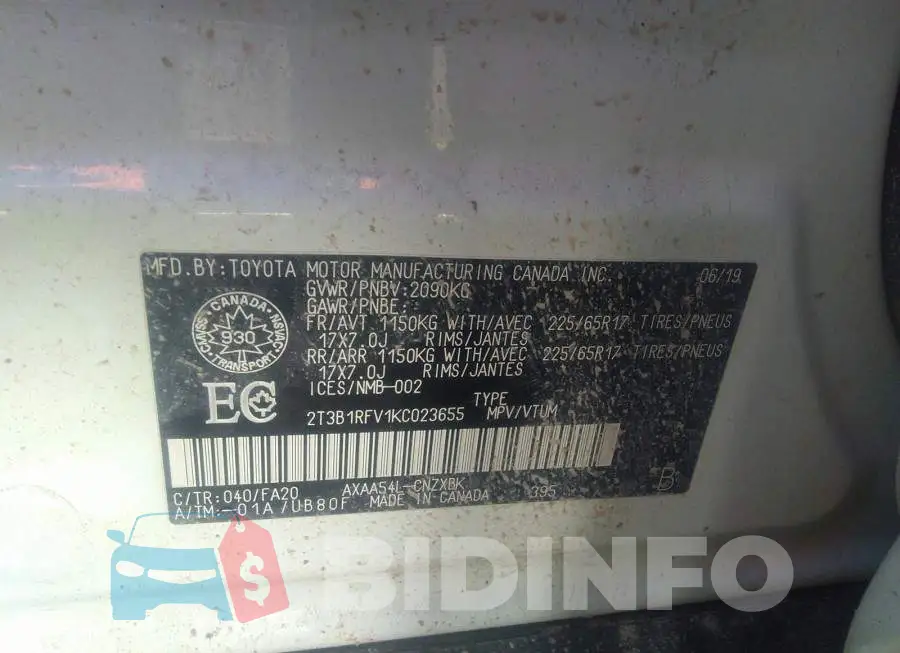 2T3B1RFV1KC023655 Photo# 9