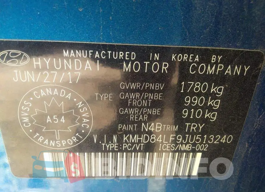 KMHD84LF9JU513240 Photo# 9