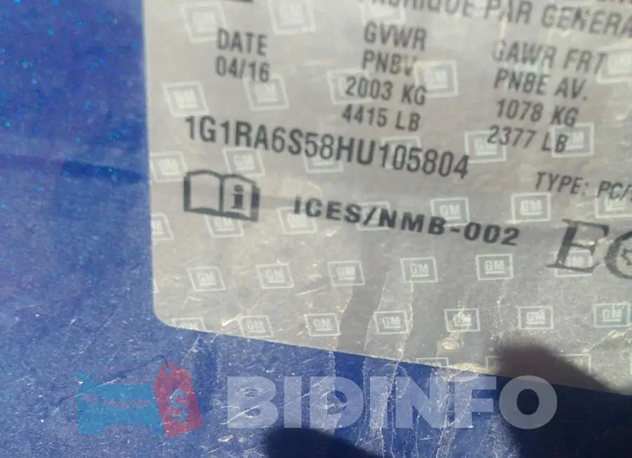 1G1RA6S58HU105804 Photo# 9