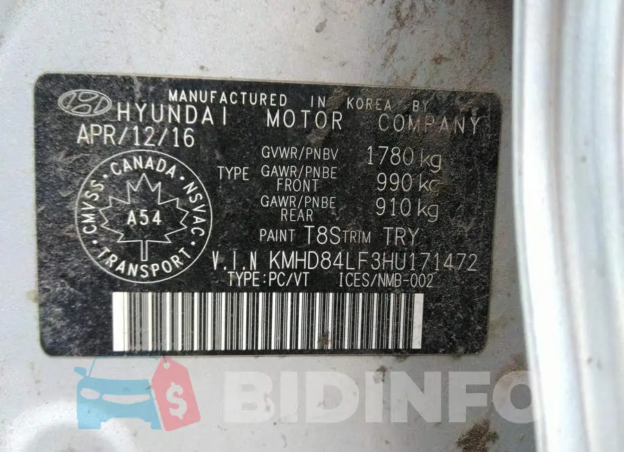 KMHD84LF3HU171472 Photo# 9