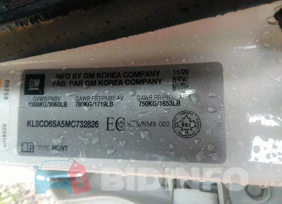 KL8CD6SA5MC732826 Photo# 9