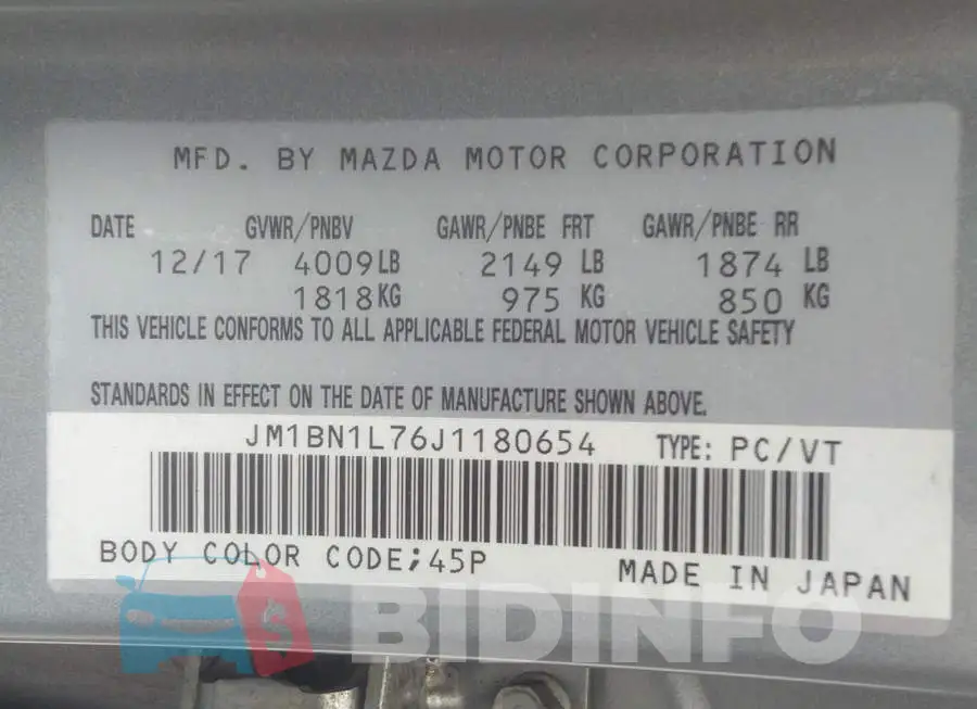 JM1BN1L76J1180654 Photo# 9