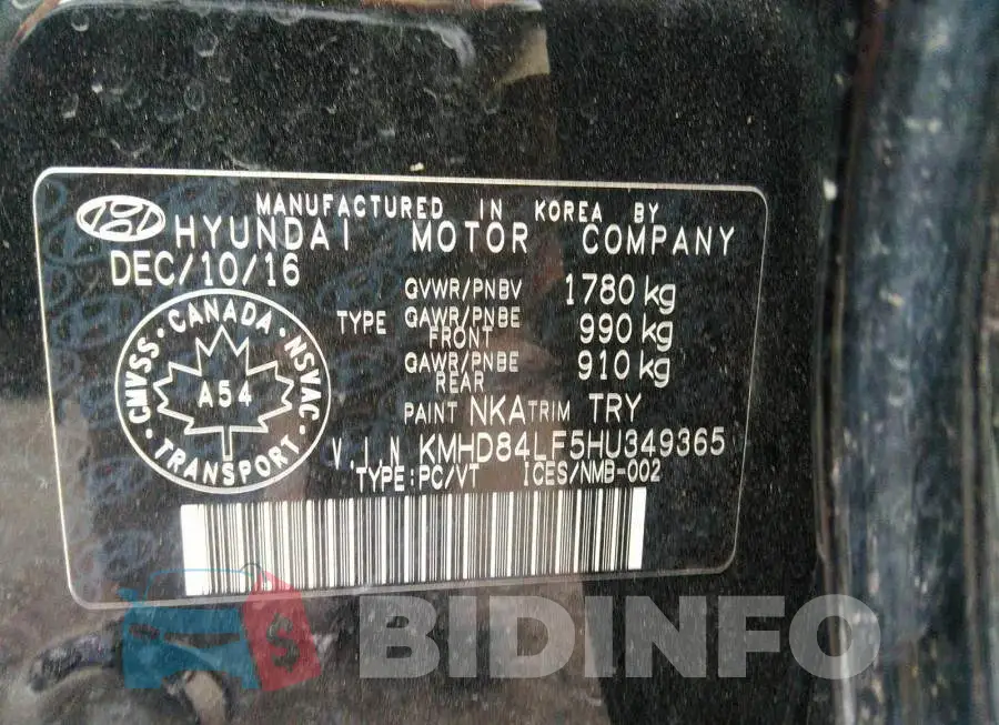 KMHD84LF5HU349365 Photo# 9
