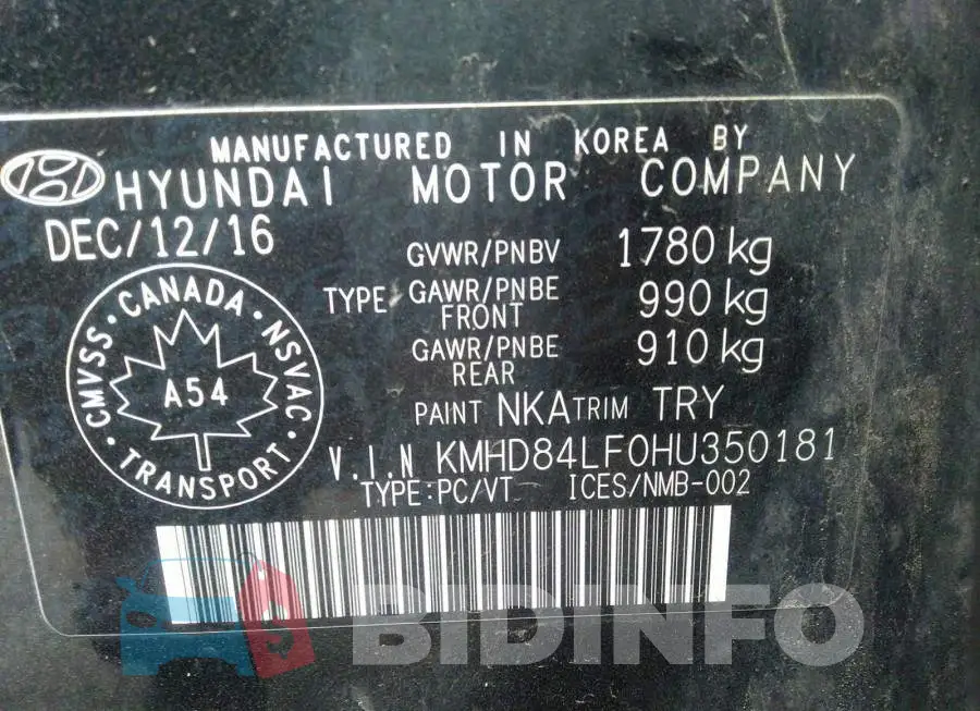 KMHD84LF0HU350181 Photo# 9