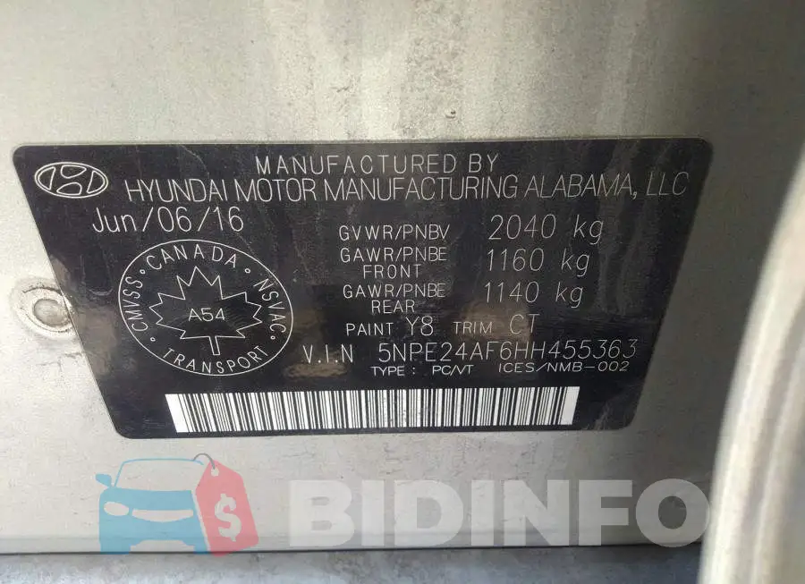 5NPE24AF6HH455363 Photo# 9
