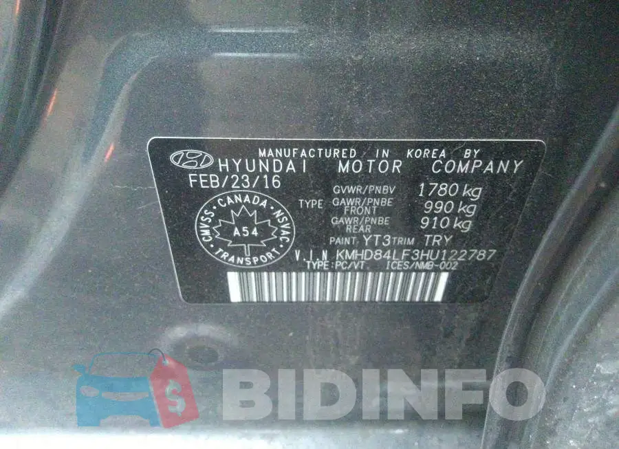 KMHD84LF3HU122787 Photo# 9