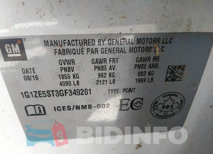 1G1ZE5ST3GF349201 Photo# 9