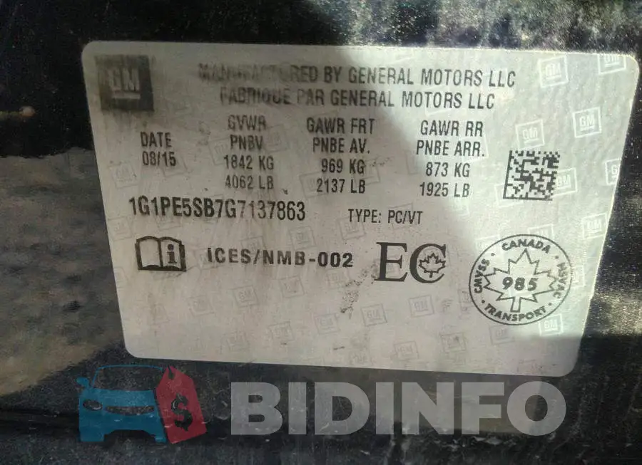 1G1PE5SB7G7137863 Photo# 9
